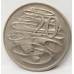 AUSTRALIA 1966 . TWENTY 20 CENTS COIN . MULTIPLE ERRORS . SPLIT FLAN . BROCKAGE